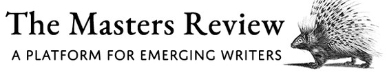 Black and white logo of a porcupine besides the wird The Masters Review A Platform for Emerging Writers